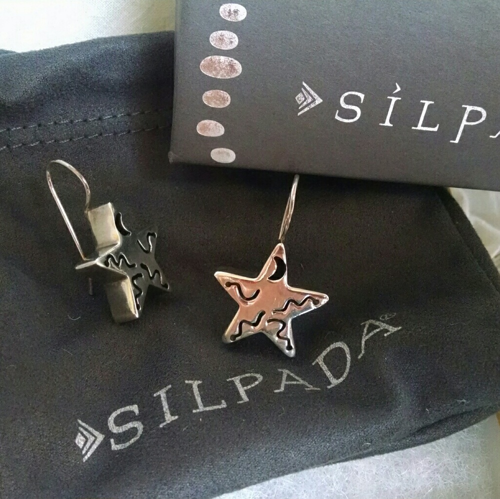 Rare/Retired Silpada Star & Crescent Moon Earrings